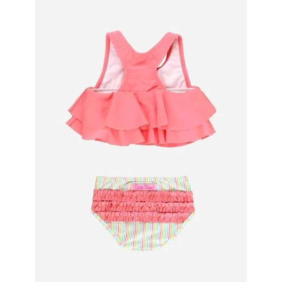 Girl's Ruffle Butts Safari  3 Piece set  Flounce Bikini  + Swim Hat 6-12 Months - Picture 1 of 6